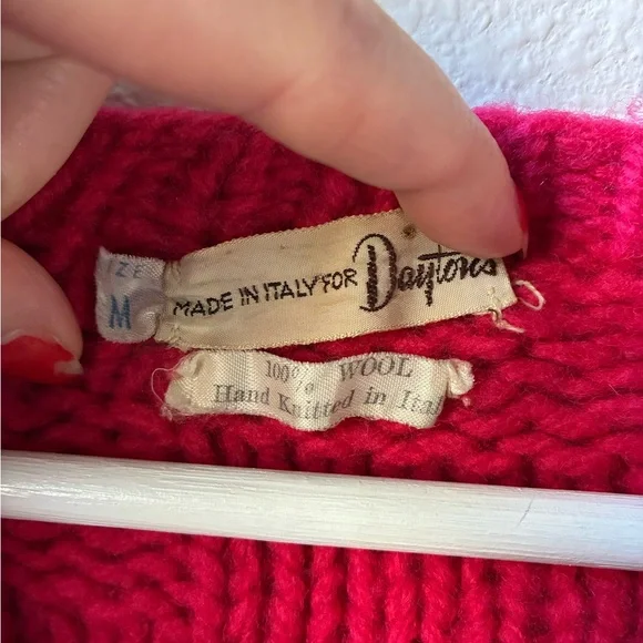 VTG Pink Knit 100% Wool Dayton’s Cardigan (Size:M) - Picture 9 of 13